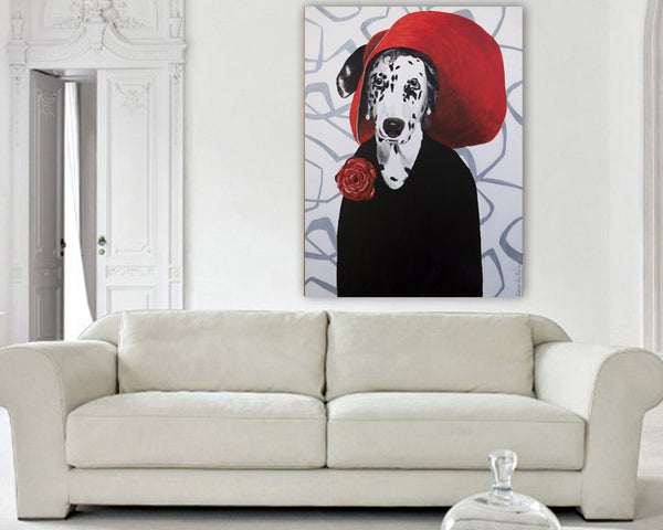 Dalmatian retro style original canvas painting by Coco de Paris