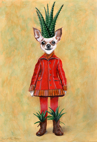 Chihuahua Cactus, original painting by Coco de Paris