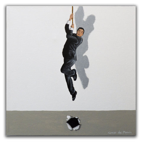 Man with rope original canvas painting by Coco de Paris