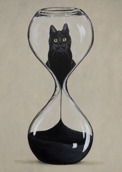 Hourglass Cat Art Print by Coco de Paris