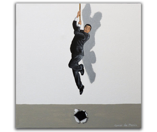 Man with rope original canvas painting by Coco de Paris