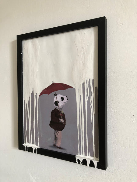 Panda in the rain