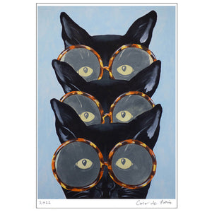 3 Cats Art Print by Coco de Paris