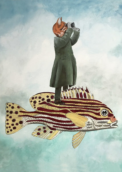 Cat fish Art Print by Coco de Paris