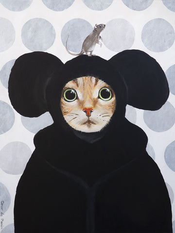 Cat and Mouse original canvas painting by Coco de Paris