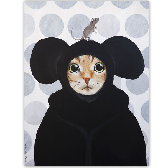 Cat and Mouse original canvas painting by Coco de Paris