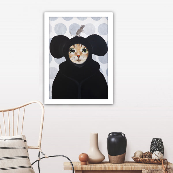 Cat and Mouse Art Print by Coco de Paris
