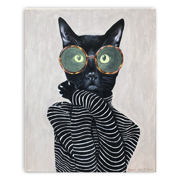 Fashion Cat original canvas painting by Coco de Paris
