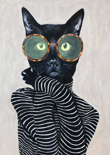 Fashion Cat, vogue cover, Art Print by Coco de Paris