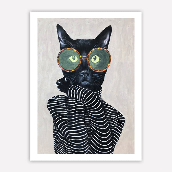 Fashion Cat, vogue cover, Art Print by Coco de Paris
