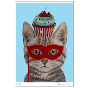 Cat with cupcake Art Print by Coco de Paris