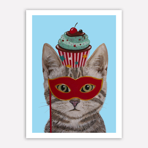 Cat with cupcake Art Print by Coco de Paris