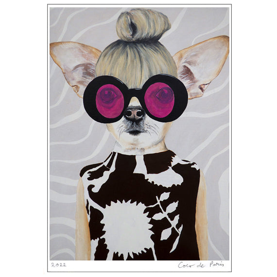 Chihuahua retro style Art Print by Coco de Paris