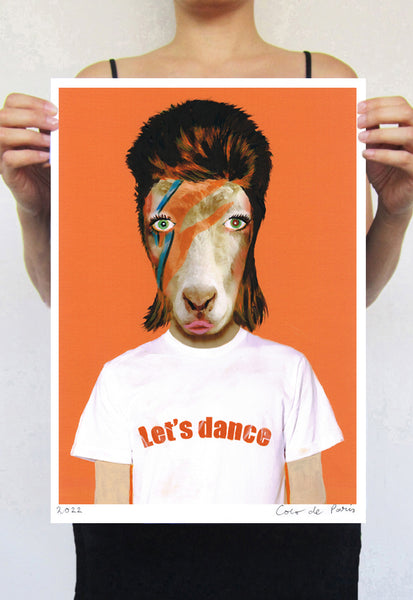 David Bowie goat Art Print by Coco de Paris