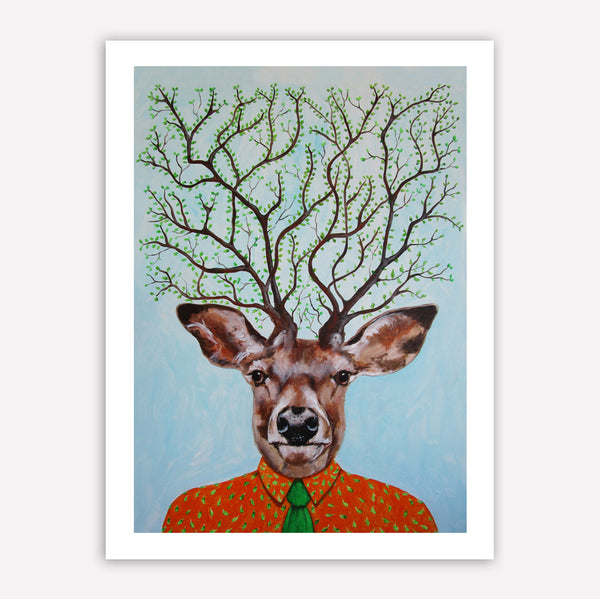 Deer Tree Art Print by Coco de Paris