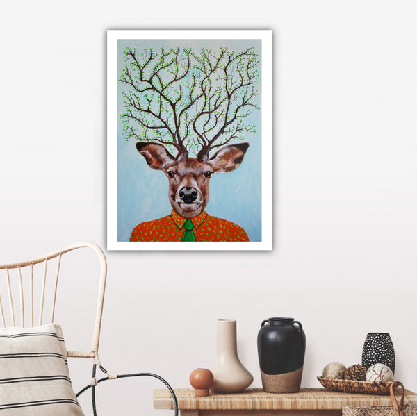Deer Tree Art Print by Coco de Paris