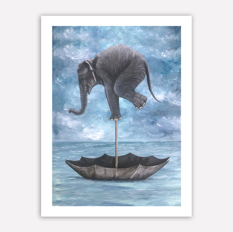 Elephant in balance Art Print by Coco de Paris