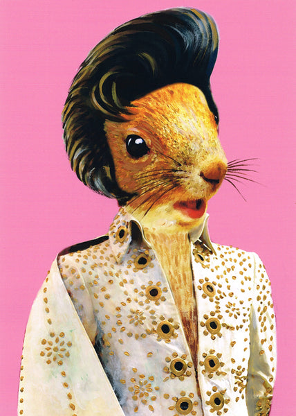 Elvis Presley squirrel Art Print by Coco de Paris