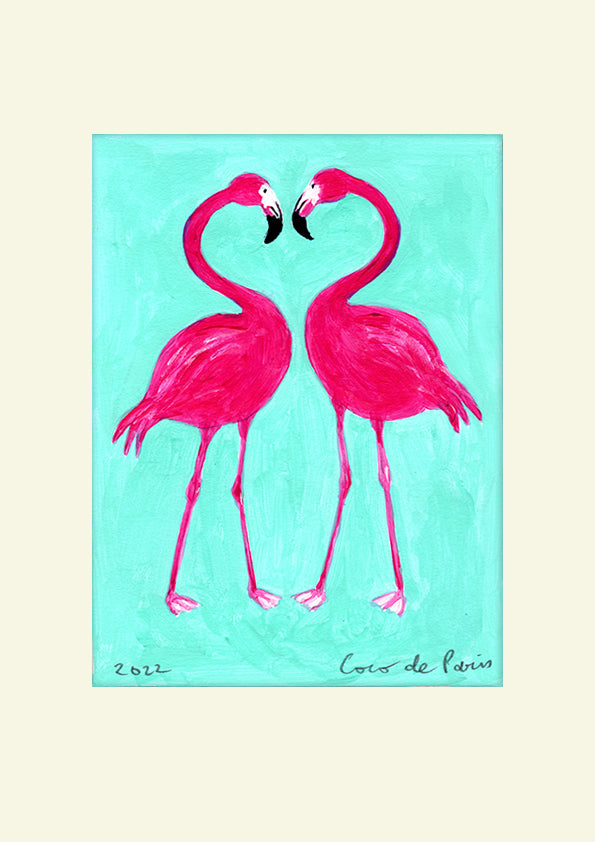 Flamingo Love original painting by Coco de Paris