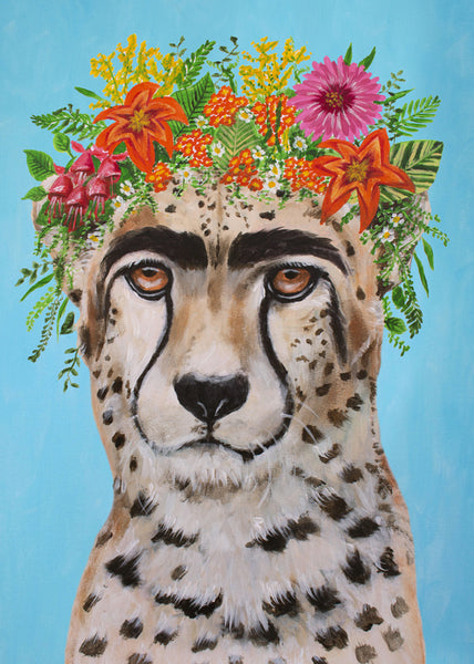 Frida Kahlo Cheetah Art Print by Coco de Paris