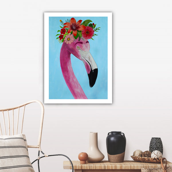Frida Kahlo Flamingo Art Print by Coco de Paris