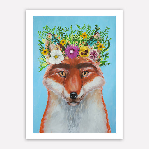 Frida Kahlo Fox Art Print by Coco de Paris