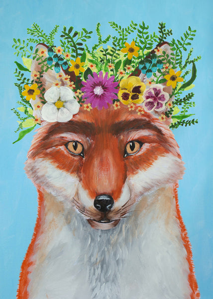 Frida Kahlo Fox Art Print by Coco de Paris