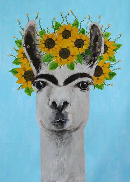 Frida Kahlo Llama Art Print by Coco de Paris