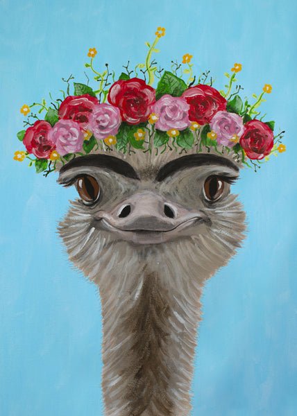 Frida Kahlo Ostrich Art Print by Coco de Paris