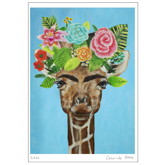 Frida Kahlo Giraffe Art Print by Coco de Paris