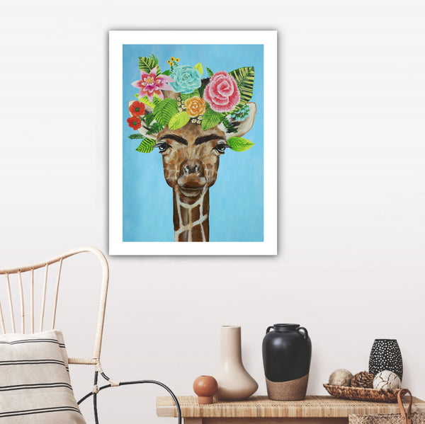 Frida Kahlo Giraffe Art Print by Coco de Paris