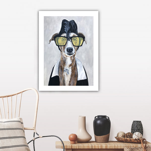 Greyhound Rock Art Print by Coco de Paris