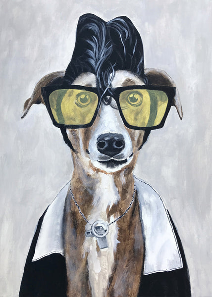 Greyhound Rock Art Print by Coco de Paris