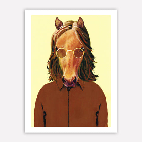 John Lennon horse Art Print by Coco de Paris