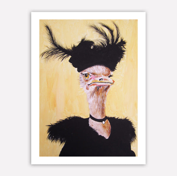 Jetset Ostrich Art Print by Coco de Paris