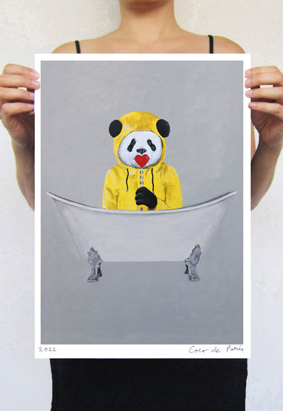 Panda in bathtub Art Print by Coco de Paris