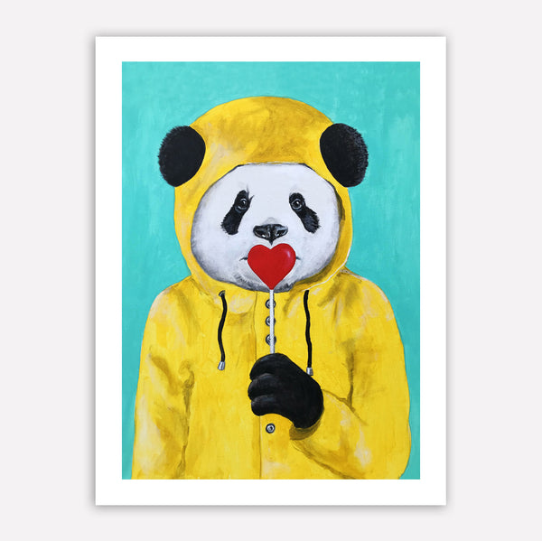 Panda with lollipop Art Print by Coco de Paris