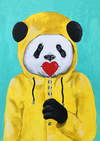 Panda with lollipop Art Print by Coco de Paris
