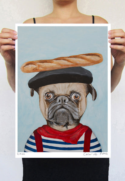 French Pug Art Print by Coco de Paris