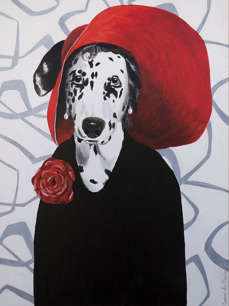 Dalmatian retro style original canvas painting by Coco de Paris