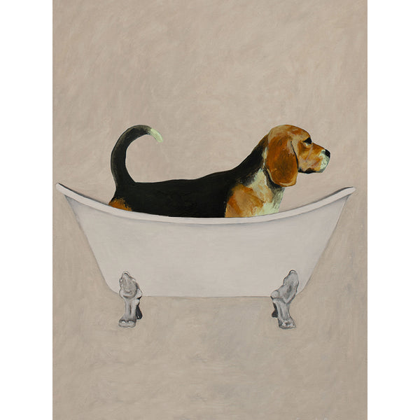 Beagle on bathtub Art Print by Coco de Paris