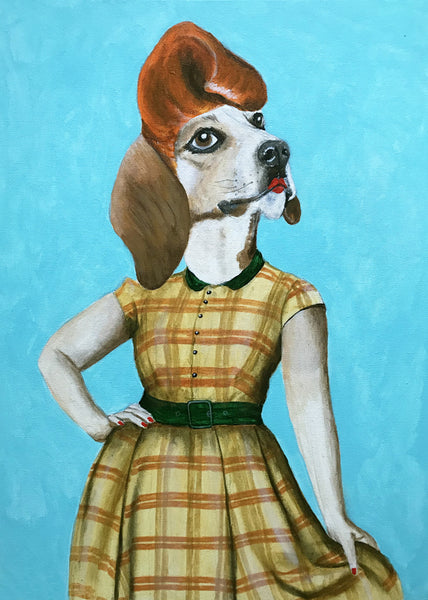 Beagle pinup Art Print by Coco de Paris