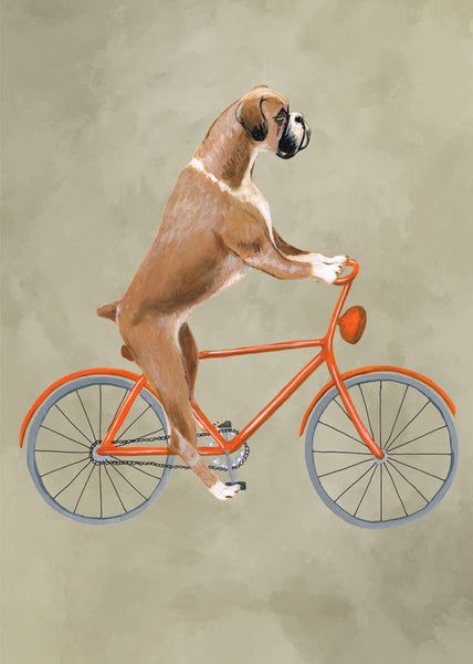 Boxer on bicycle Art Print by Coco de Paris