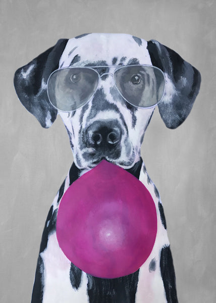 Dalmatian with bubblegum Art Print by Coco de Paris