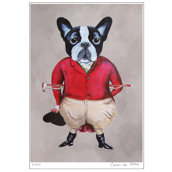 French bulldog horsedriver Art Print by Coco de Paris