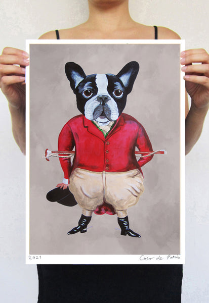 French bulldog horsedriver Art Print by Coco de Paris
