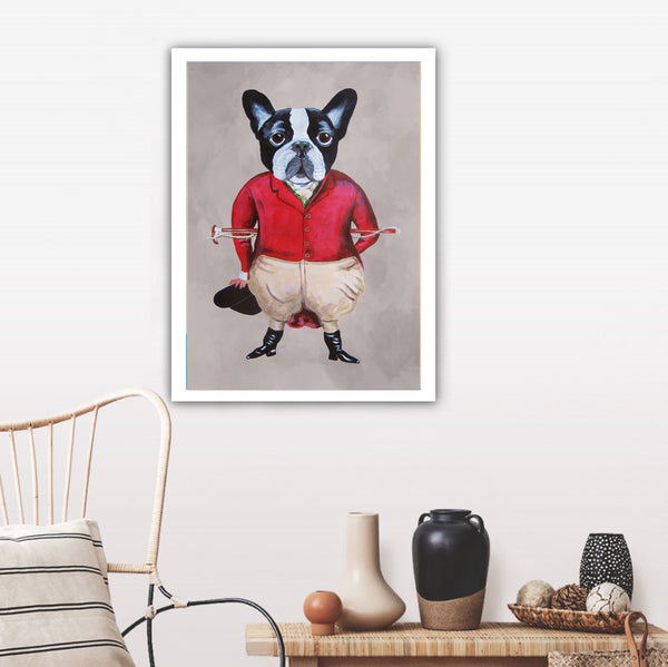 French bulldog horsedriver Art Print by Coco de Paris