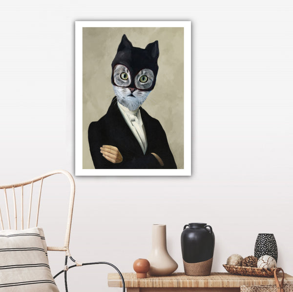 Cat Woman Art Print by Coco de Paris