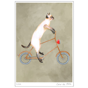 Cat on bicycle Art Print by Coco de Paris