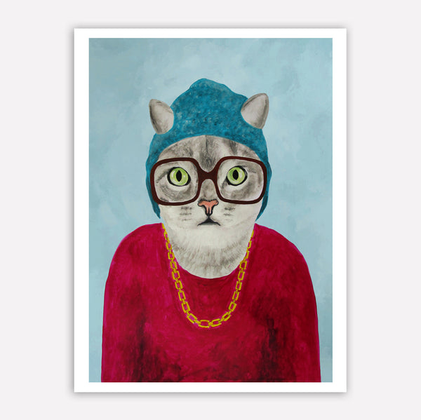 Cat rapper Art Print by Coco de Paris